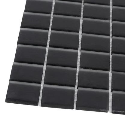 10 pack Black 11.8 in. x 11.8 in. 1x1 Matte Finished Glass Mosaic Floor and Wall Tile (9.67 sq. ft./Case)