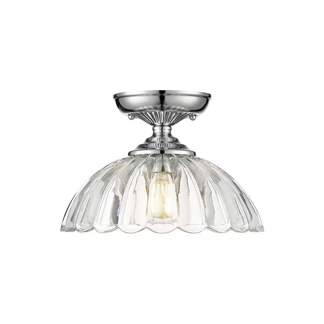 Audra 1-Light Semi-flush in Matte Black and Clear Glass