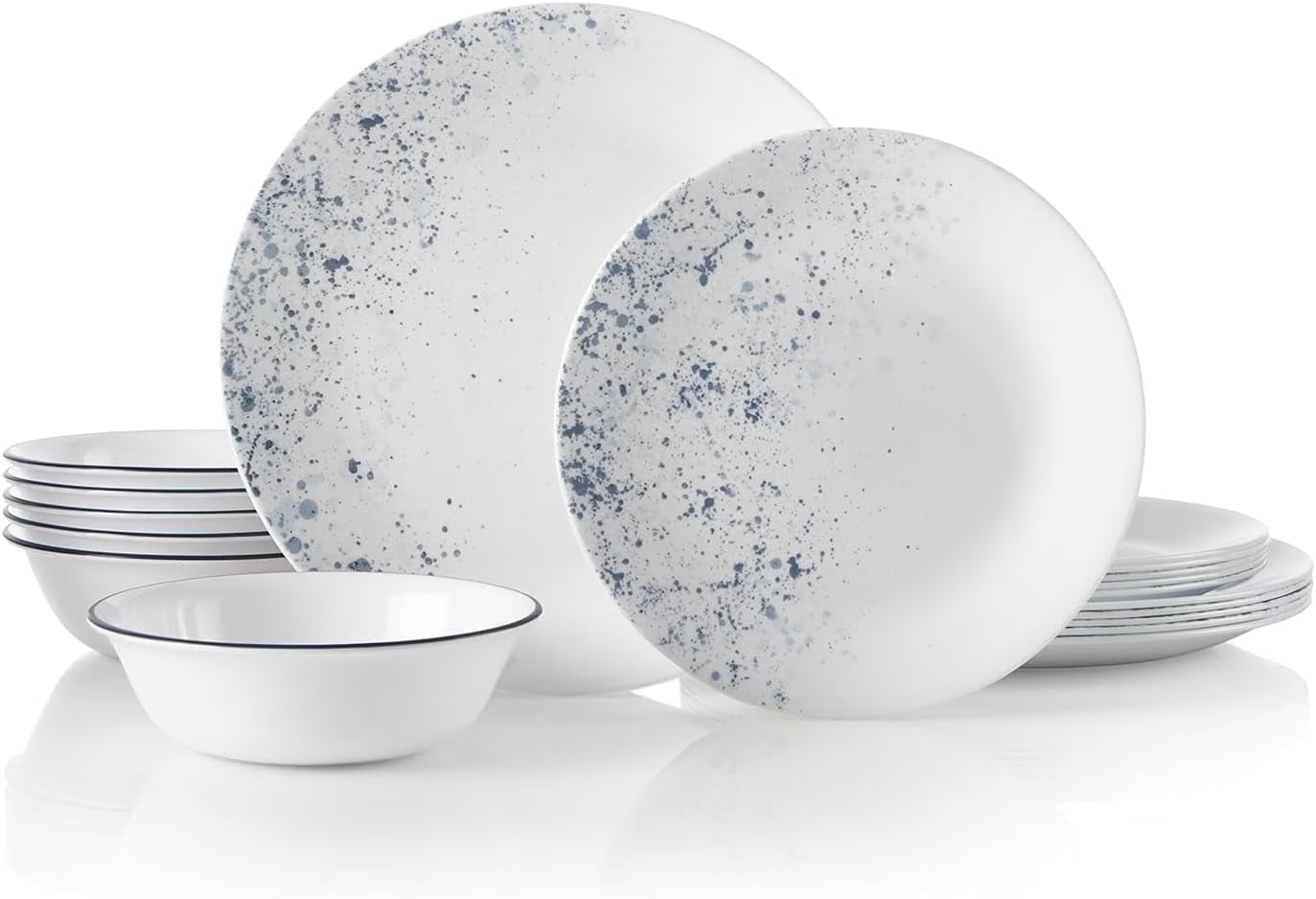 Corelle Indigo Speckle 18-Piece Glass Dinnerware Set (Service for 6)