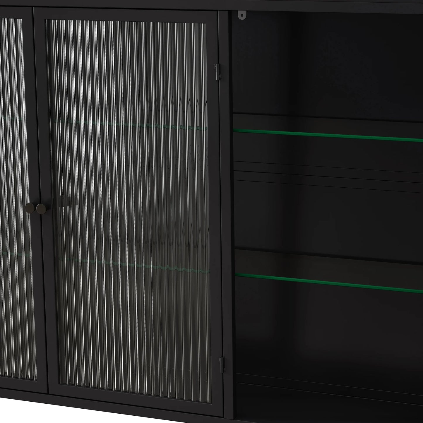 Dasun 3 Glass Door Wall Cabinets for Kitchen, Living Room and Bathroom(Black)