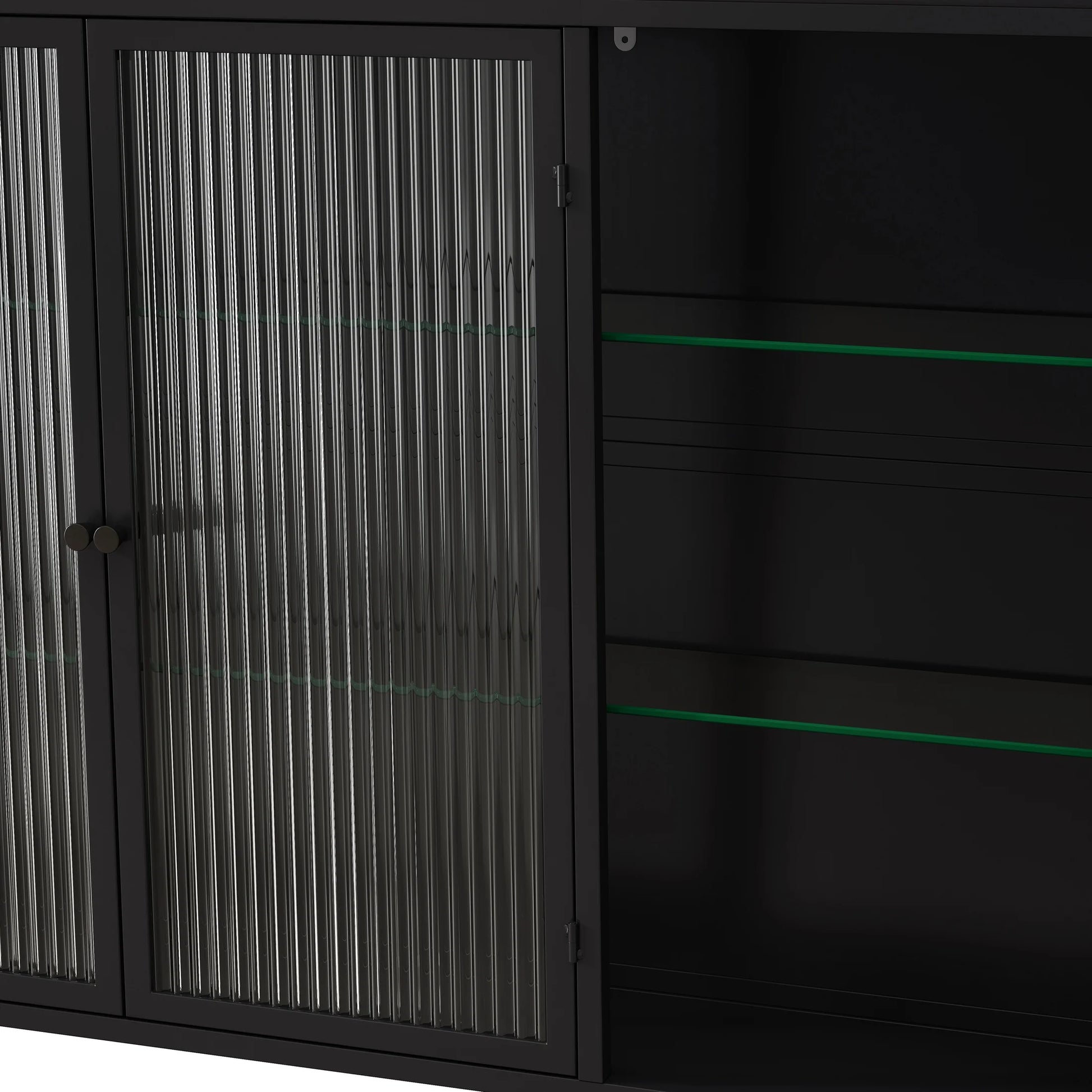 Dasun 3 Glass Door Wall Cabinets for Kitchen, Living Room and Bathroom(Black)