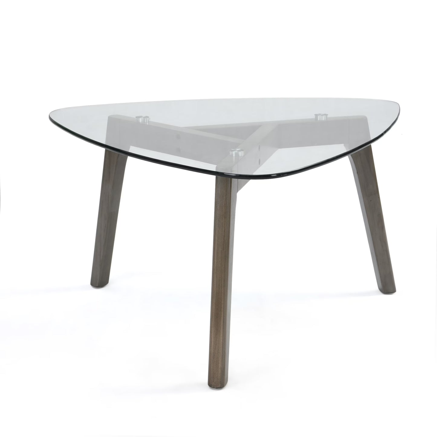 GDF Studio Mosier Mid-Century Modern Coffee Table with Glass Top, Walnut