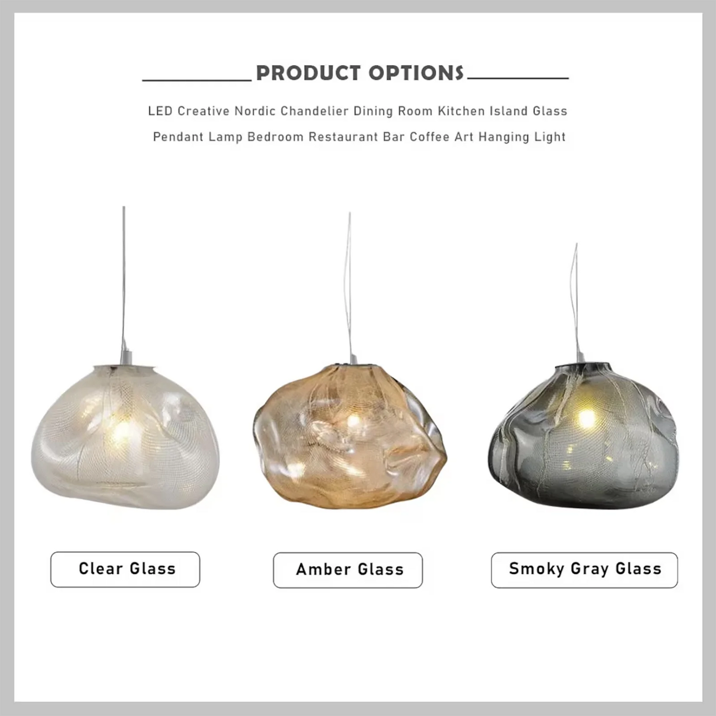 Arturesthome Creative Nordic Glass Pendant Light,Glass Dining Room Kitchen Island,Glass Hanging Lamp