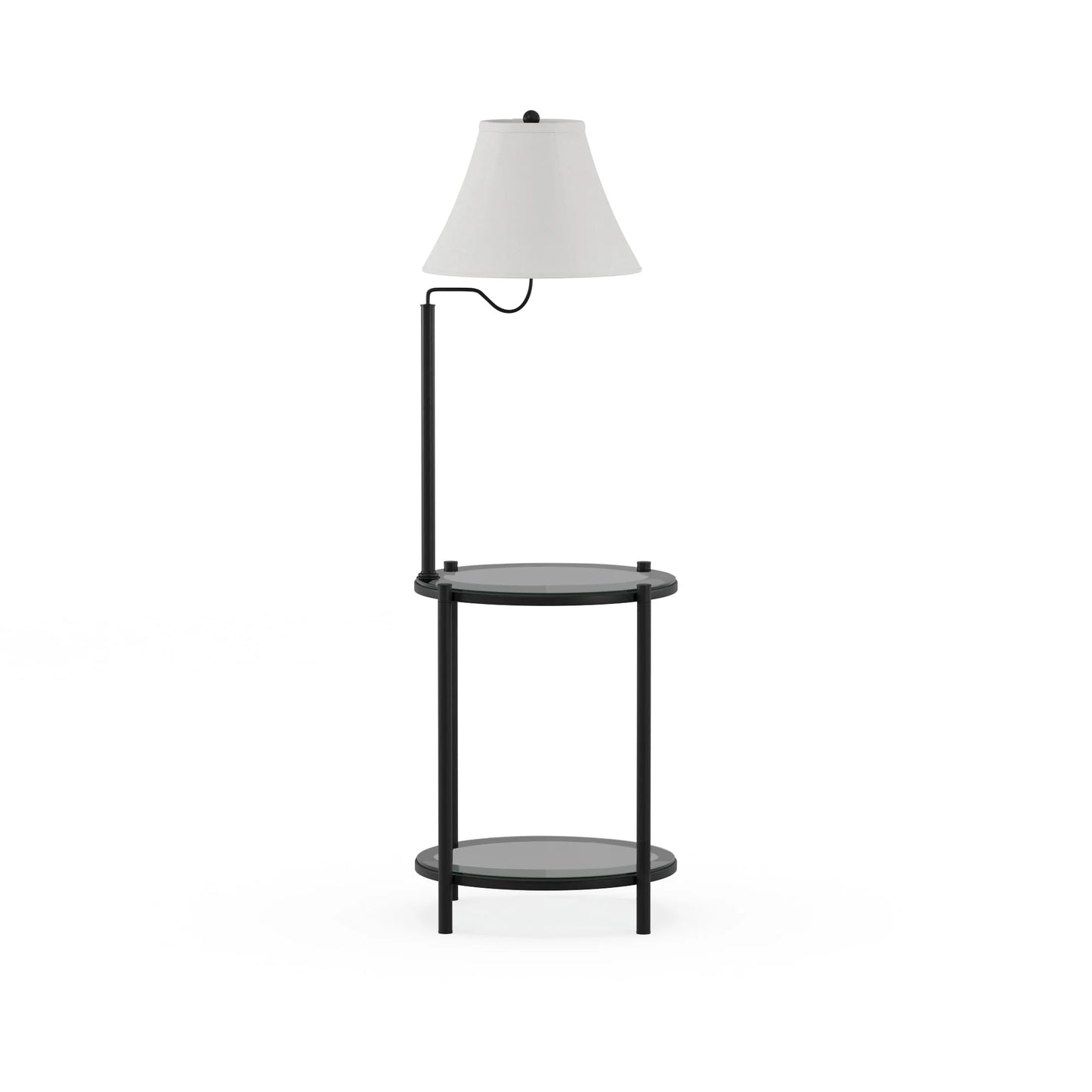 Mainstays Glass End Table Floor Lamp, Matte Black