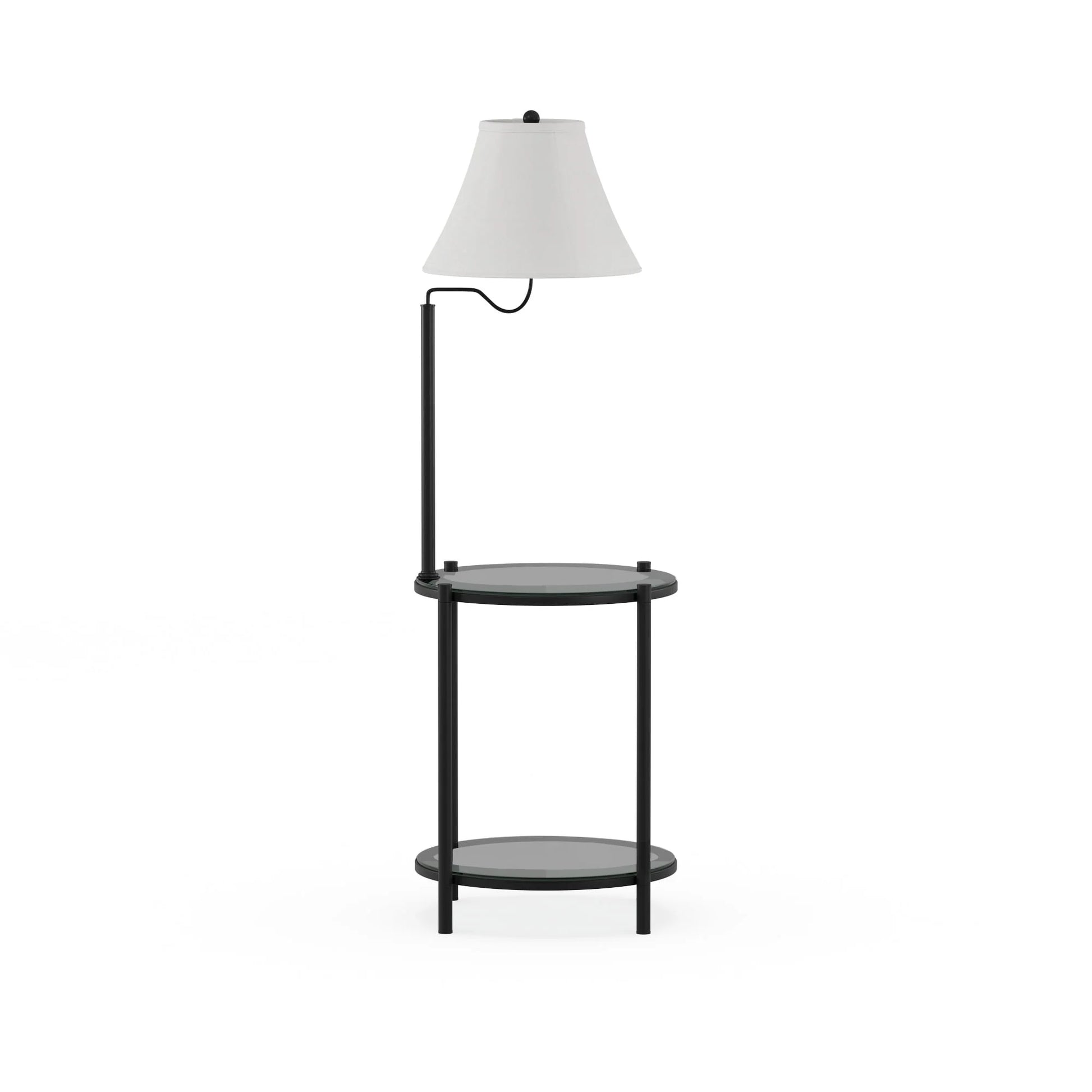 Mainstays Glass End Table Floor Lamp, Matte Black