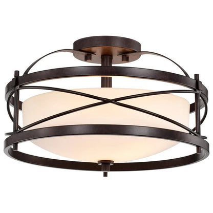 Nuvo 60-5335 - Ginger - 2 Light Semi Flush w/Etched Opal Glass