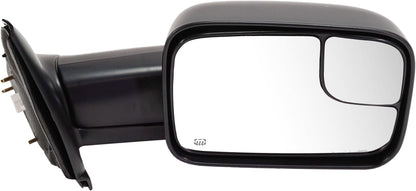 Kool Vue Towing Mirror Compatible With 2002-2009 Dodge Ram 3500 2500 Right Passenger Side Heated w/Blind Spot Corner Glass Textured Black