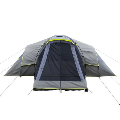 Fithood 522*260*210cm Can Accommodate 10 People Three Rooms Polyester Cloth Fiberglass Poles Camping Tents Family Tents Dark Gray