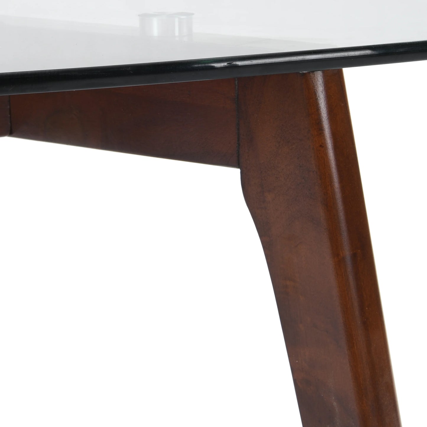 GDF Studio Mosier Mid-Century Modern Coffee Table with Glass Top, Walnut
