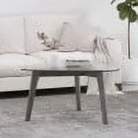 GDF Studio Mosier Mid-Century Modern Coffee Table with Glass Top, Walnut