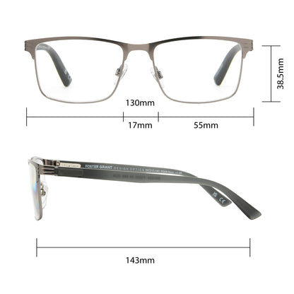 Design Optics by Foster Grant #668 Metal Square Reading Glasses, 3-pack