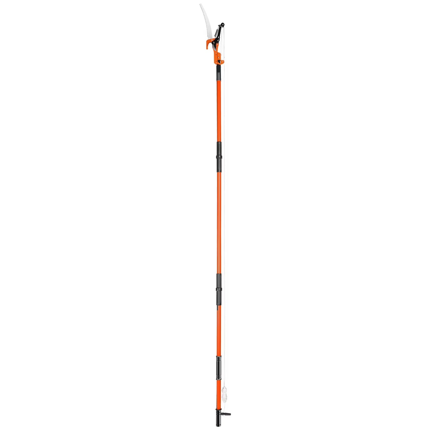 KFFKFF Manual Pole Saw Extendable Tree Pruner 7.3-27 ft Fiberglass Pole Scissors