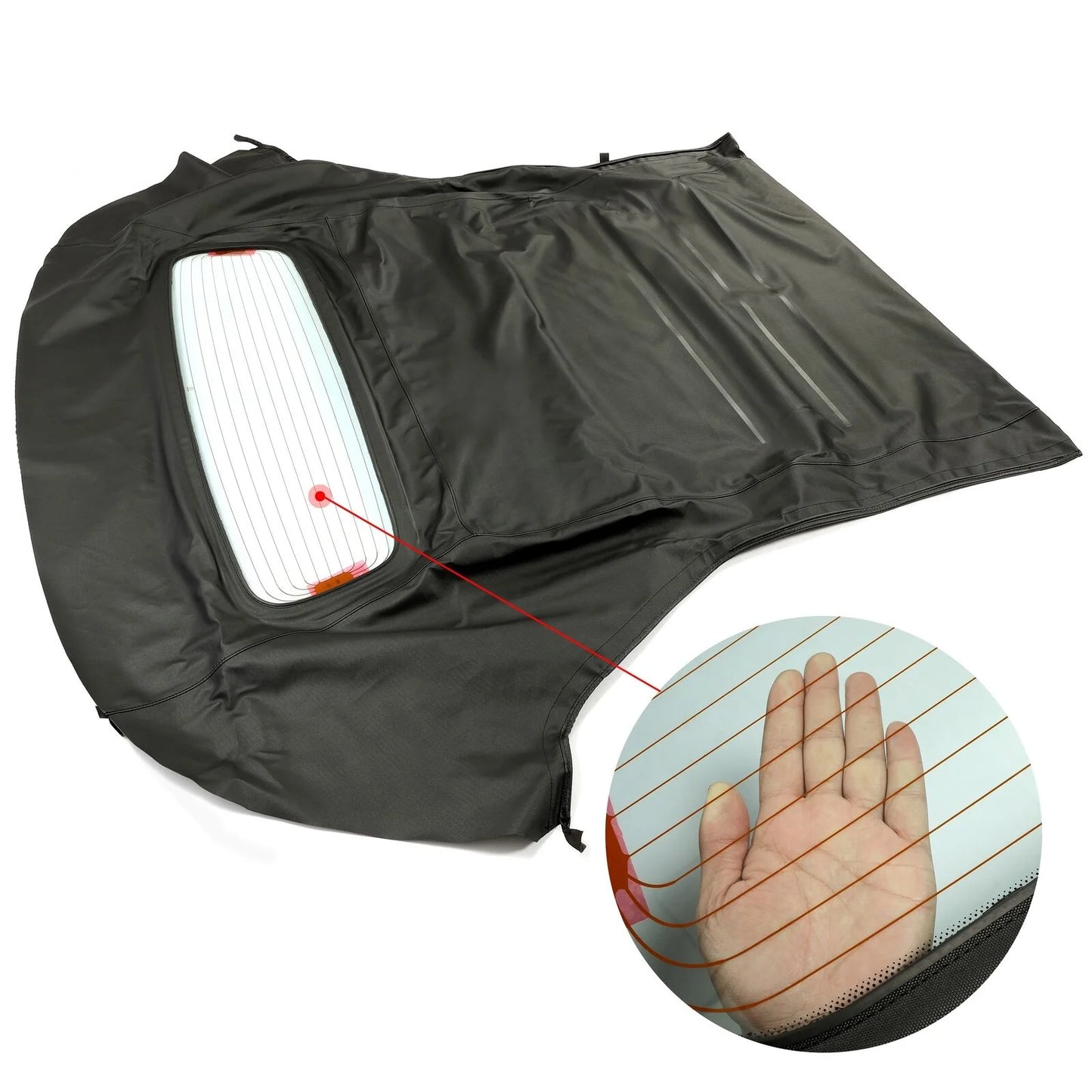 Kojem Convertible Sailcloth Soft Top W/Glass Window for 2005-2014 Ford Mustang