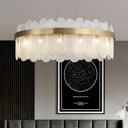 FETCOI Luxury LED Crystal Glass Pendant Lamp Luxury Chandelier Lighting Fixture Ceiling Light (9-Light)