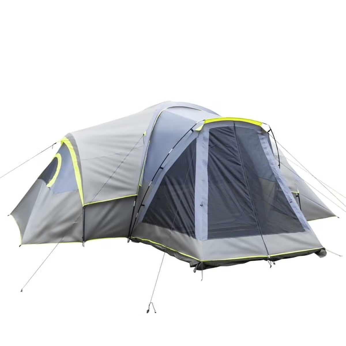 Fithood 522*260*210cm Can Accommodate 10 People Three Rooms Polyester Cloth Fiberglass Poles Camping Tents Family Tents Dark Gray