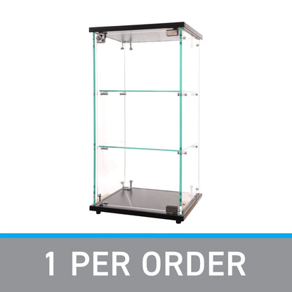 SSWBasics Infinity Countertop Glass Display Case (Ready to Assemble) - 12-1/4"W x 14-1/4"D x 27-1/4"H - Showcase Cabinet Bookcase with Lock Perfect for Displaying Smaller Items