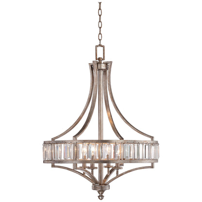 Vienna Full Spectrum Soft Silver Chandelier 24" Wide Crystal Glass 4-Light Fixture for Dining Room House Kitchen Bedroom