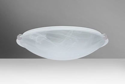 968152-SN-Besa Lighting-Trio 16-Two Light Flush Mount-15.75 Inches Wide by 4.75 Inches High-Satin Nickel Finish-Marble Glass Color-Incandescent