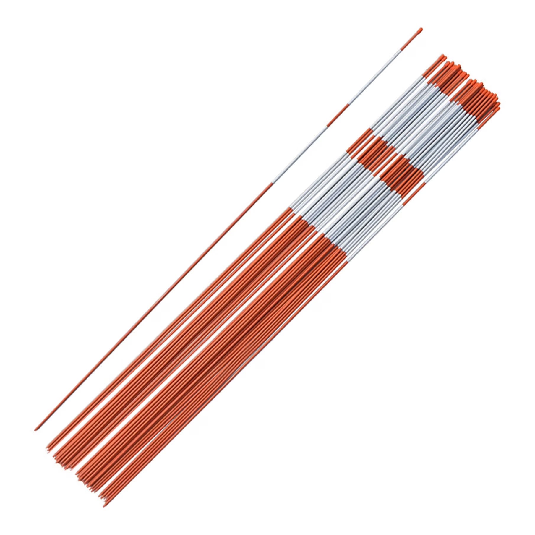 100-Pack 72" Inch Snow Stakes Driveway Markers Poles Snow Plow Stakes Fiberglass 5/16 Inch Diameter Orange with Two 9.8" Reflective Tapes