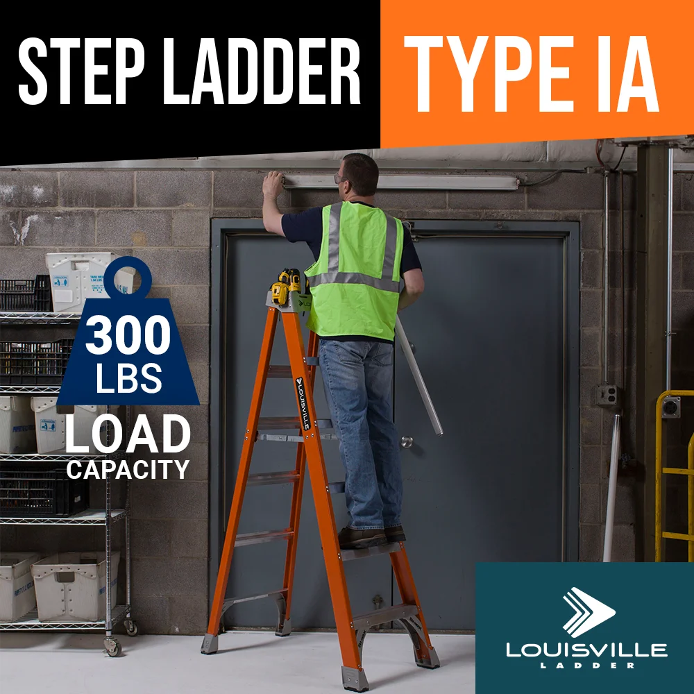 Louisville Ladder 10-Foot Fiberglass Step Ladder, 300-Pound Load Capacity, Type IA, FS1510