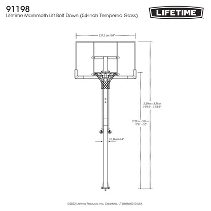 Lifetime Mammoth Lift Tempered Glass 54" Basketball System