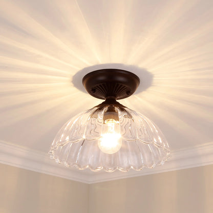 Audra 1-Light Semi-flush in Matte Black and Clear Glass