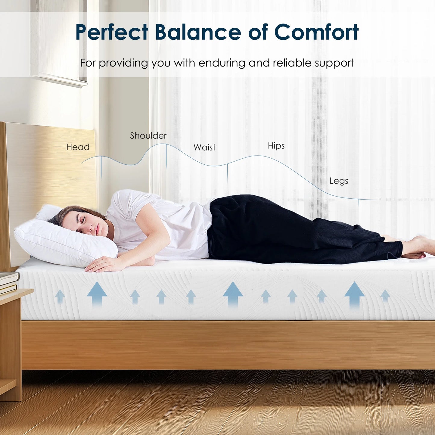 Soges 10 inch Twin Size Memory Foam Mattress with Removable Washable Mattress Cover, Medium Firm Gel Memory Foam Mattress for Pressure Relief, Fiberglass Free Mattress in a Box, CertiPUR-US