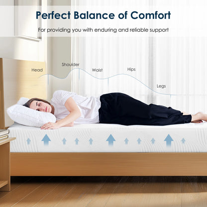 Soges 10 inch Twin Size Memory Foam Mattress with Removable Washable Mattress Cover, Medium Firm Gel Memory Foam Mattress for Pressure Relief, Fiberglass Free Mattress in a Box, CertiPUR-US