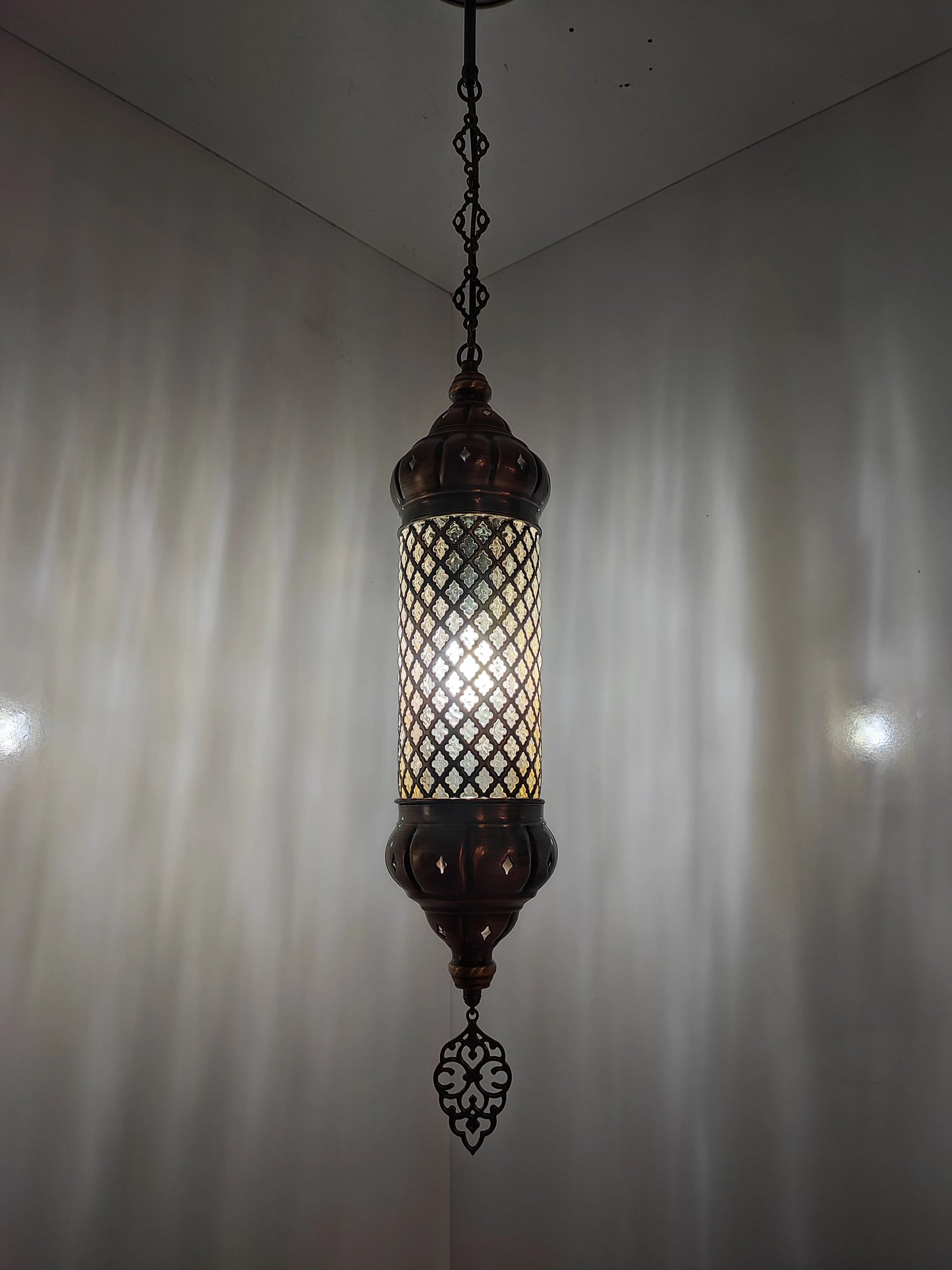Angora Tantine Turkish Lamp | Blown Glass Turkish Pendant Hanging Lamps for Living Room (51.18")