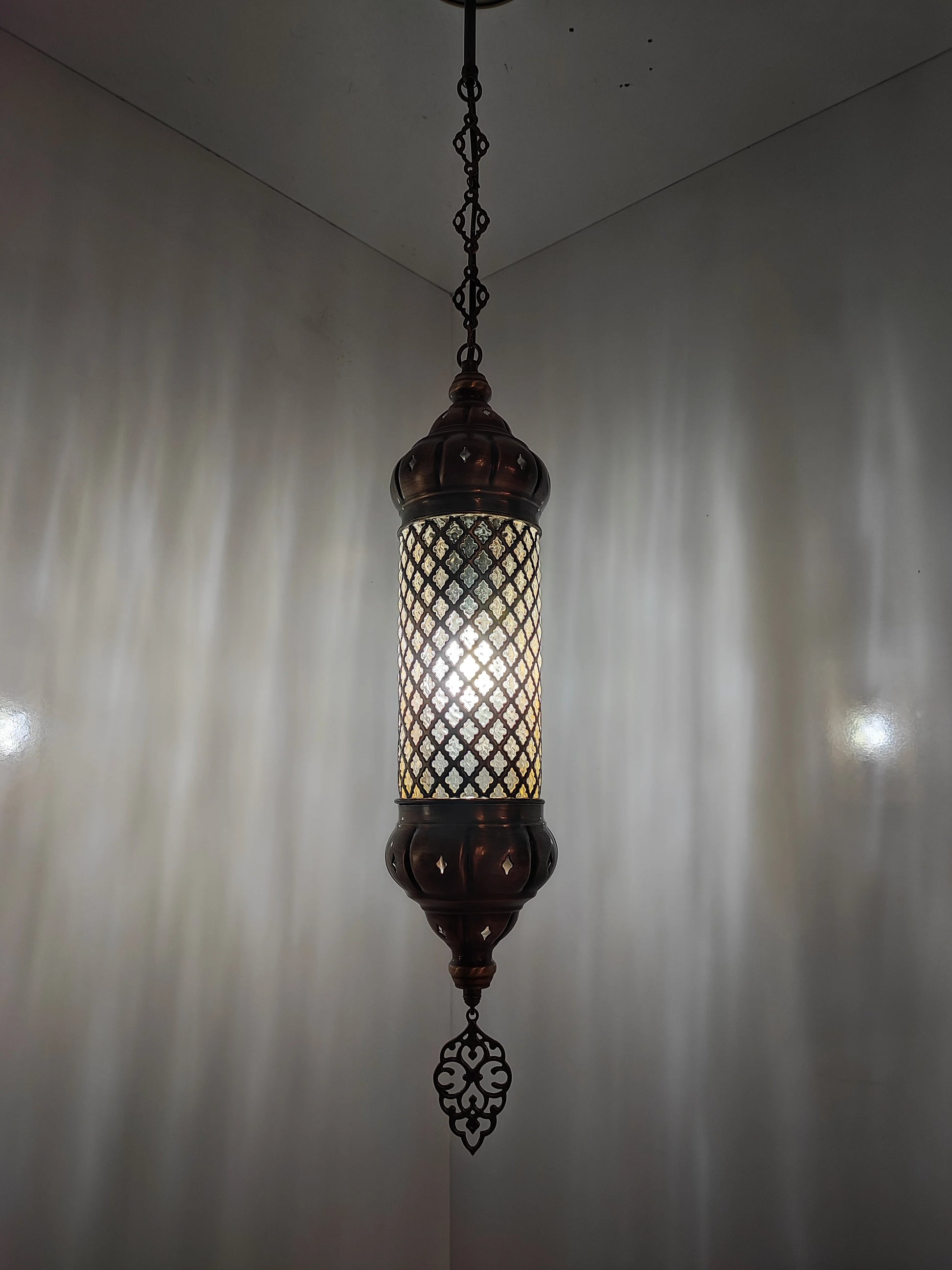 Angora Tantine Turkish Lamp | Blown Glass Turkish Pendant Hanging Lamps for Living Room (51.18")