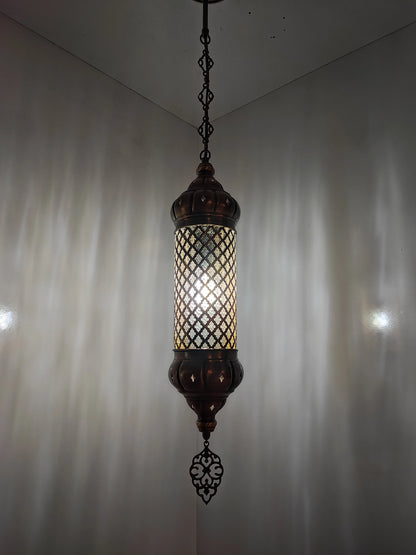 Angora Tantine Turkish Lamp | Blown Glass Turkish Pendant Hanging Lamps for Living Room (51.18")