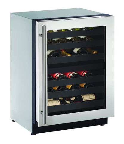 U-Line U-2224Zwc 24" Wide 43 Bottle Capacity Undercounter Glass Door Wine Cooler From The