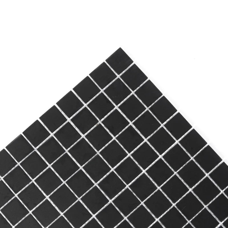 10 pack Black 11.8 in. x 11.8 in. 1x1 Matte Finished Glass Mosaic Floor and Wall Tile (9.67 sq. ft./Case)
