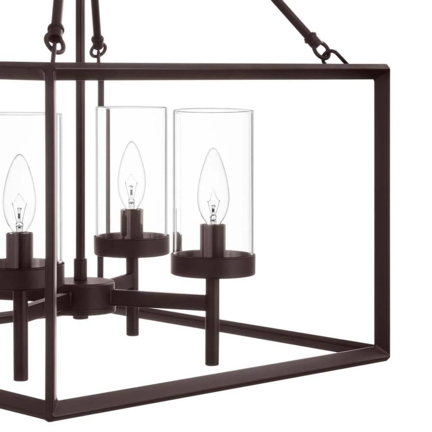 Hampton Bay Lainey 4-Light Bronze Chandelier Light Fixture with Clear Glass Shades