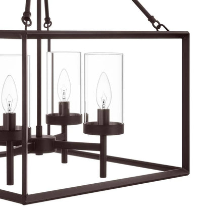 Hampton Bay Lainey 4-Light Bronze Chandelier Light Fixture with Clear Glass Shades