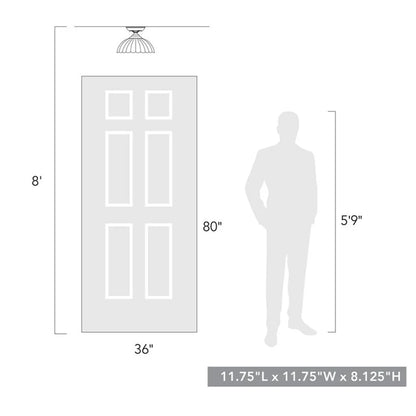 Audra 1-Light Semi-flush in Matte Black and Clear Glass