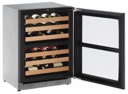 U-Line U-2224Zwc 24" Wide 43 Bottle Capacity Undercounter Glass Door Wine Cooler From The