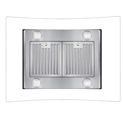 Joeaonz 36-Inch Island Mount Range Hood with 900 CFM, 4 LED Lights, Glass LCD Touch Control