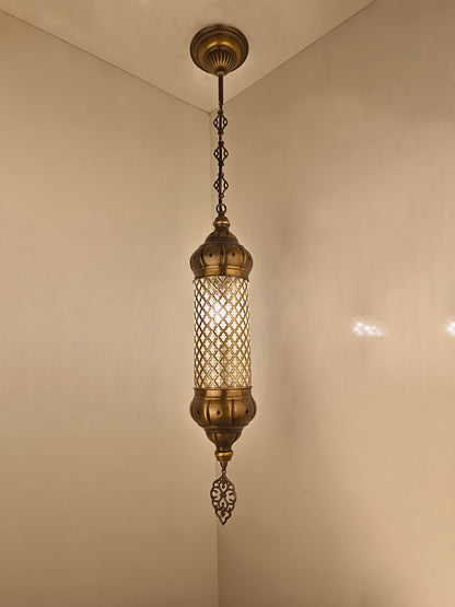Angora Tantine Turkish Lamp | Blown Glass Turkish Pendant Hanging Lamps for Living Room (51.18")