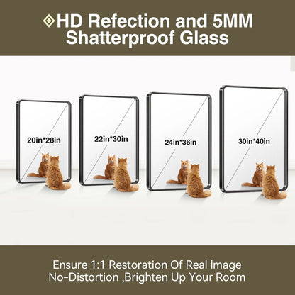 Brightify 24x36 Inch Black Bathroom Mirrors Wall Mirror, Modern Rectangle Bathroom Vanity Wall Mirror with HD Glass & Black Metal Frame for Living Room Mantel Bedroom Entryway, Horizontal/Vertical