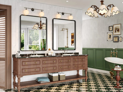 Brightify 24x36 Inch Black Bathroom Mirrors Wall Mirror, Modern Rectangle Bathroom Vanity Wall Mirror with HD Glass & Black Metal Frame for Living Room Mantel Bedroom Entryway, Horizontal/Vertical