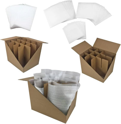 Kitchen Moving Box & Supplies Kit #1 4 Boxes with Dish/Glass Inserts