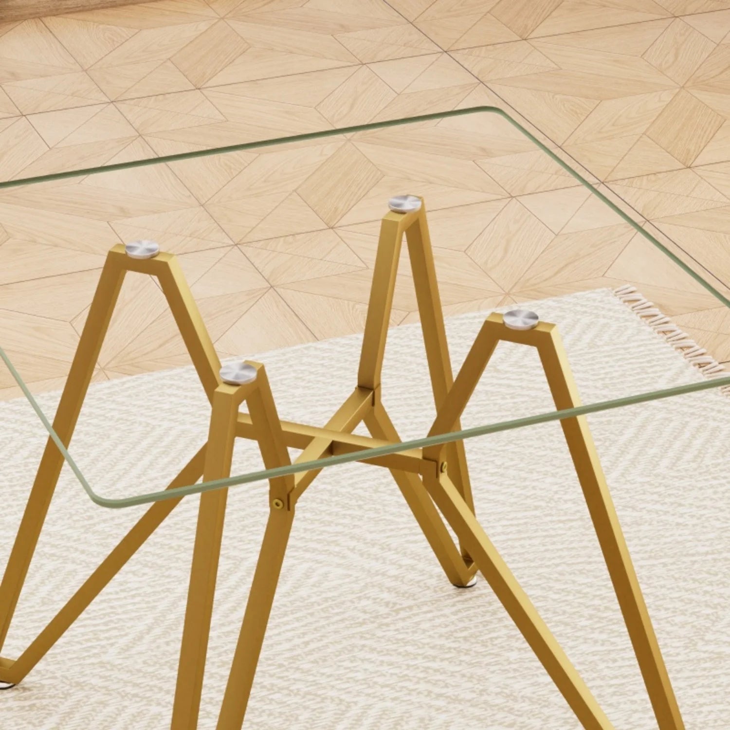35.4 Inch Square Tempered Glass Dining Table Suitable For 2 To 4 People Space Saving Small Kitchen Dining Table Equipped With Sturdy Metal Table Legs Suitable For Dining Room Living Room Gold
