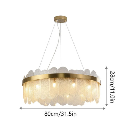 FETCOI Luxury LED Crystal Glass Pendant Lamp Luxury Chandelier Lighting Fixture Ceiling Light (9-Light)