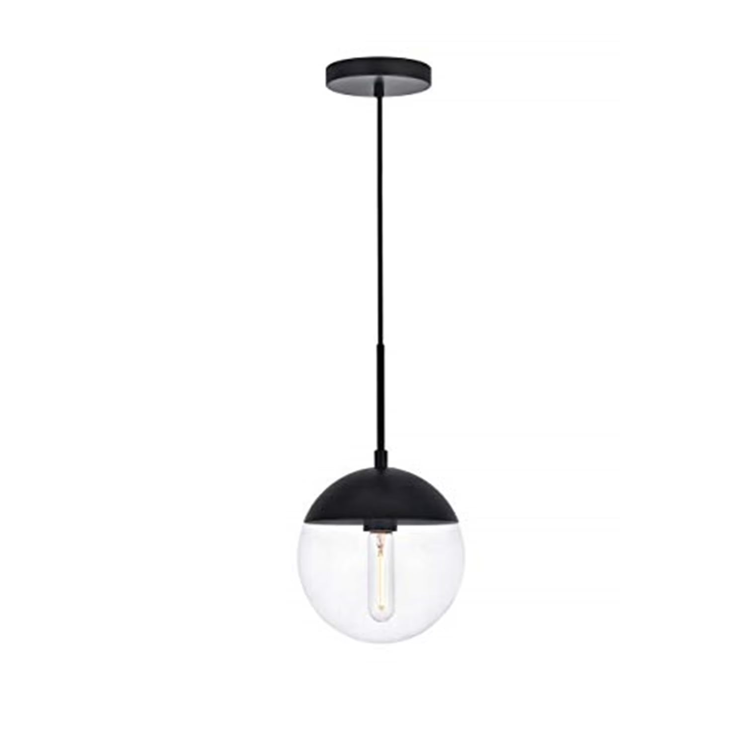 Living District Eclipse 1-Light Metal & Glass Pendant in Brass and Clear