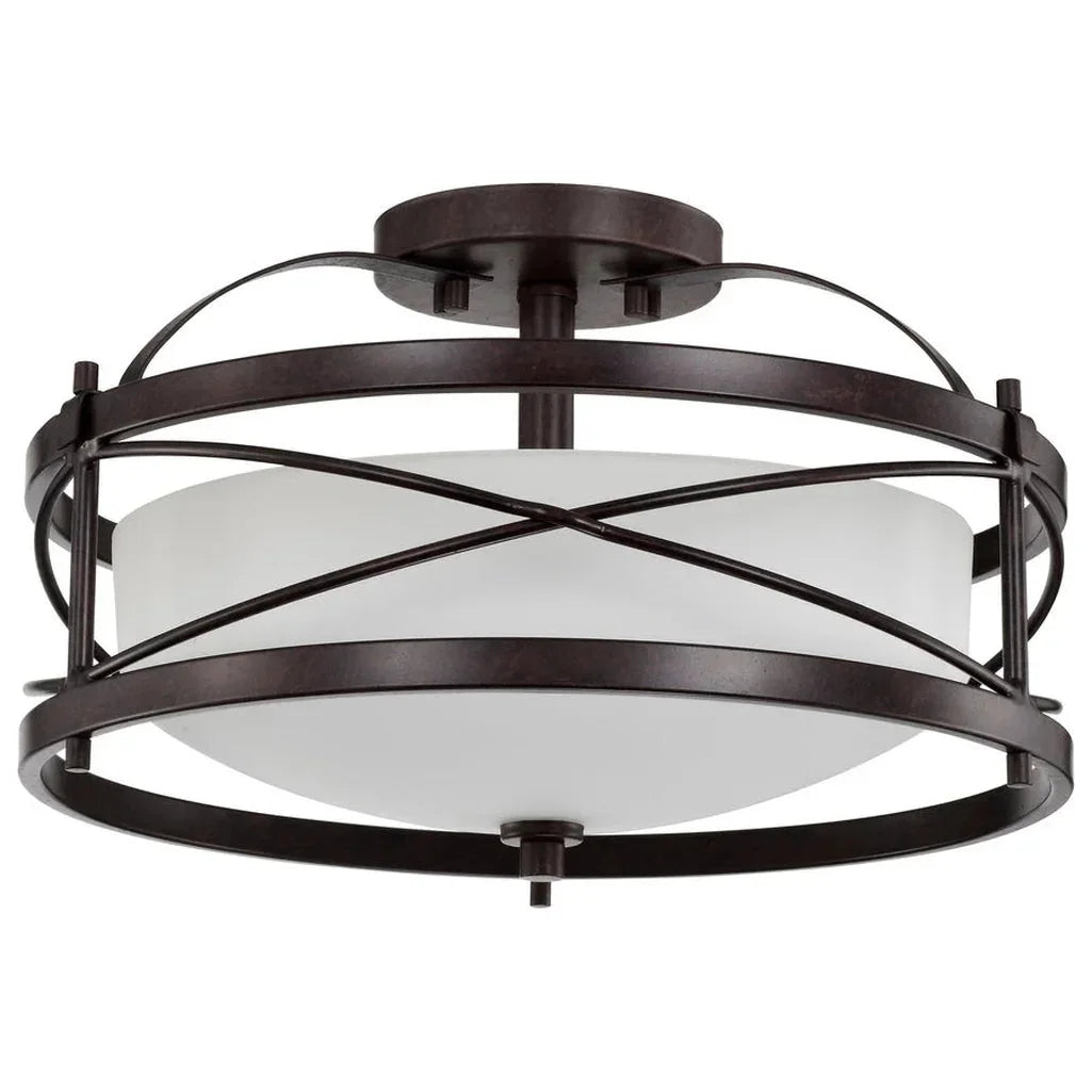 Nuvo 60-5335 - Ginger - 2 Light Semi Flush w/Etched Opal Glass