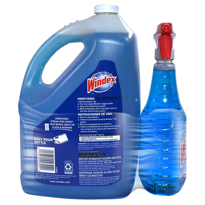 Windex Original Glass Cleaner, 32 fl oz + 169 fl oz Refill