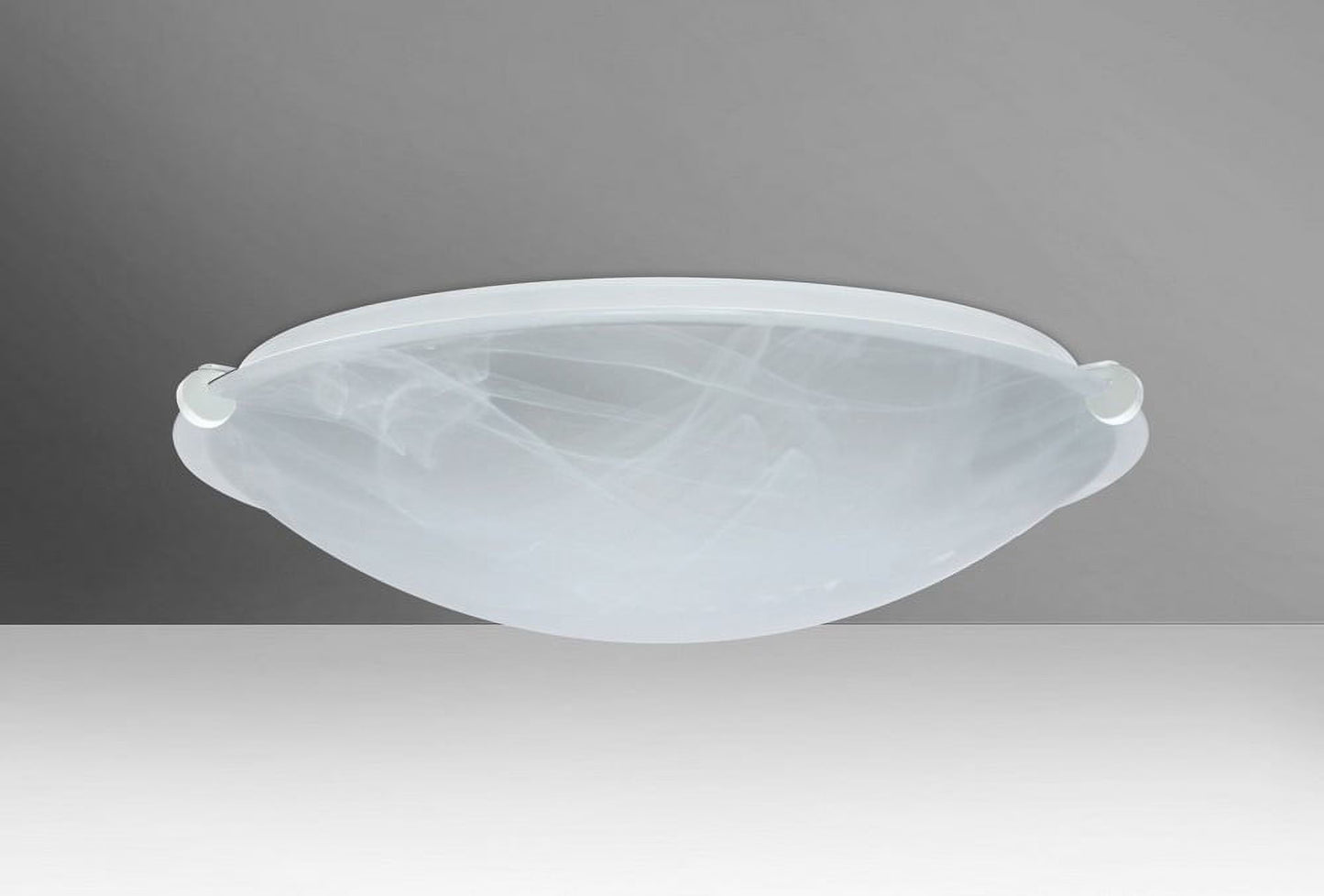 968152-SN-Besa Lighting-Trio 16-Two Light Flush Mount-15.75 Inches Wide by 4.75 Inches High-Satin Nickel Finish-Marble Glass Color-Incandescent