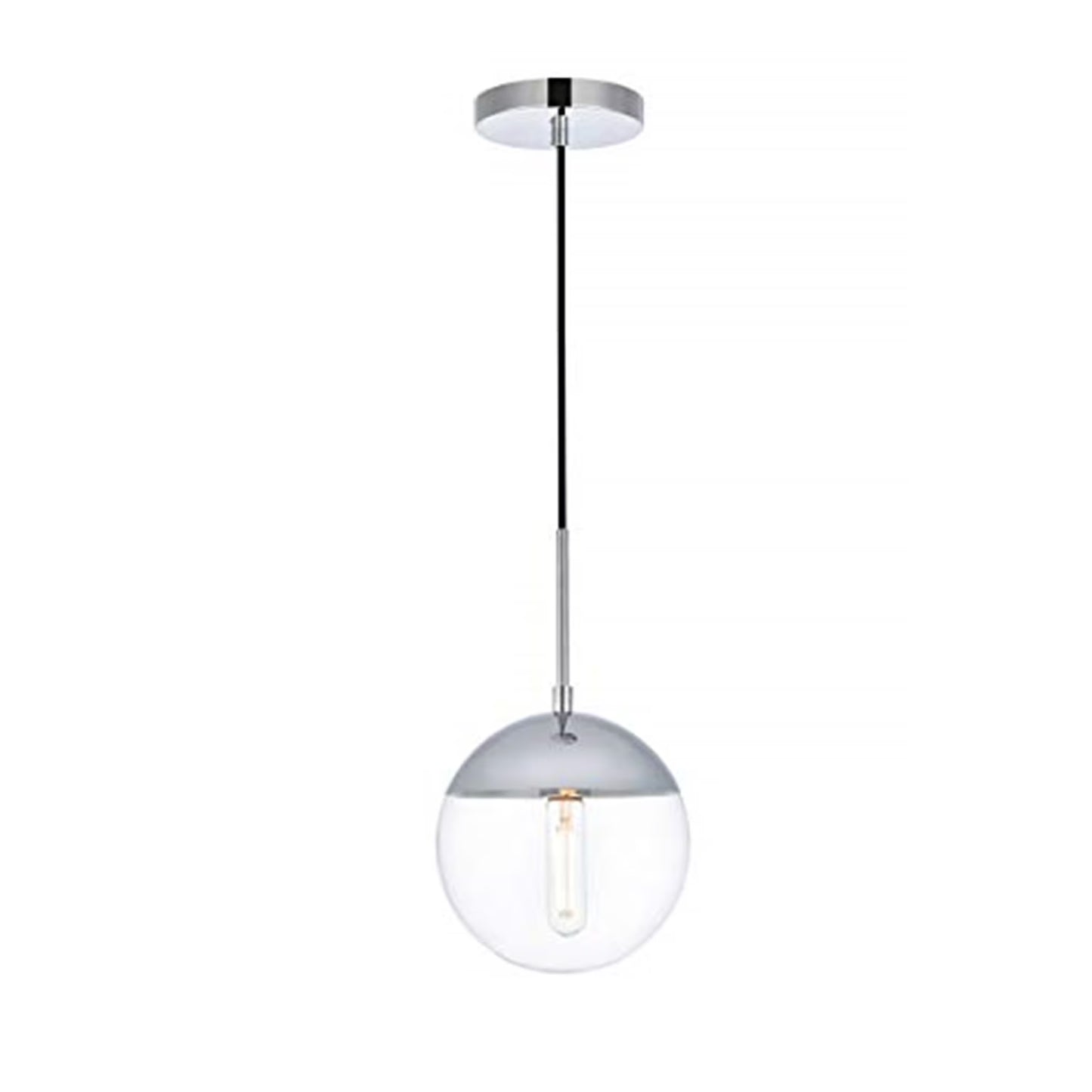Living District Eclipse 1-Light Metal & Glass Pendant in Brass and Clear