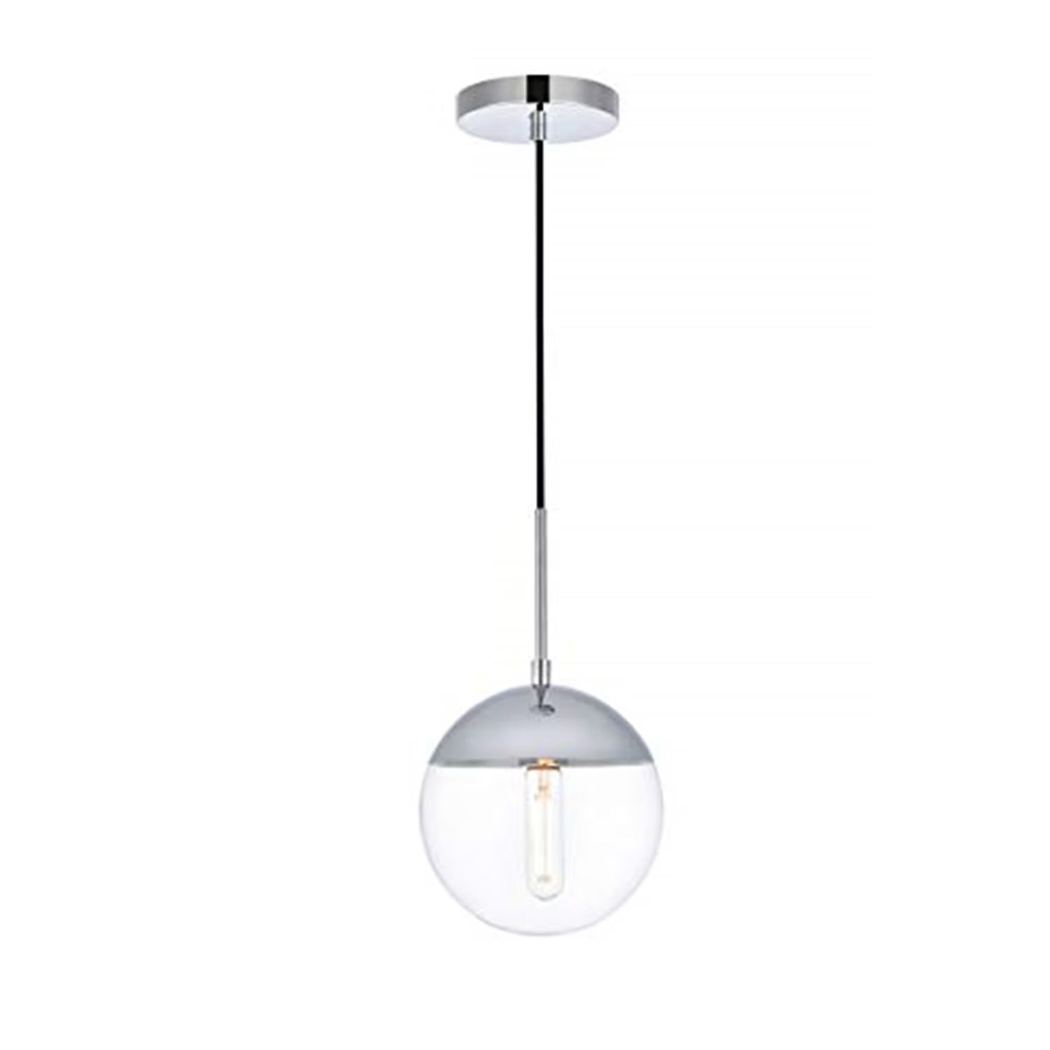 Living District Eclipse 1-Light Metal & Glass Pendant in Brass and Clear